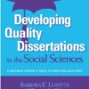 Developing Quality Dissertations in the Social Sciences: A Graduate Student’s Guide to Achieving Excellence eBook