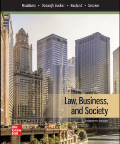 Law, Business, and Society 13th Edition by Tony McAdams – PDF ebook